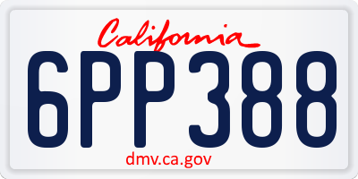 CA license plate 6PP388