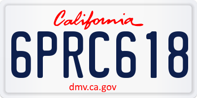 CA license plate 6PRC618