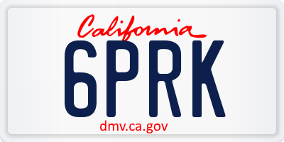 CA license plate 6PRK