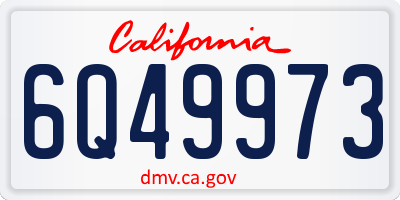 CA license plate 6Q49973