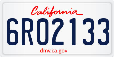 CA license plate 6R02133