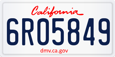 CA license plate 6R05849