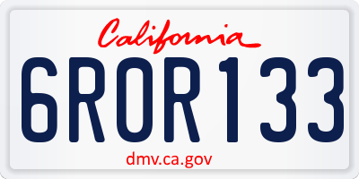 CA license plate 6R0R133