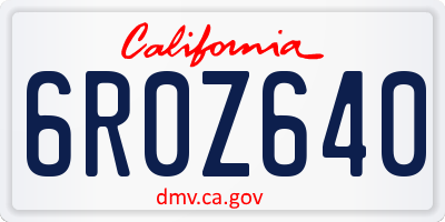 CA license plate 6R0Z640