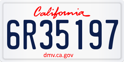 CA license plate 6R35197