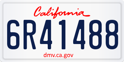 CA license plate 6R41488