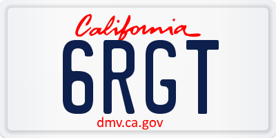 CA license plate 6RGT