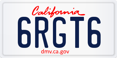 CA license plate 6RGT6