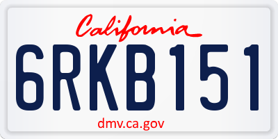 CA license plate 6RKB151