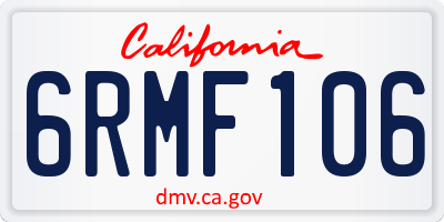 CA license plate 6RMF106