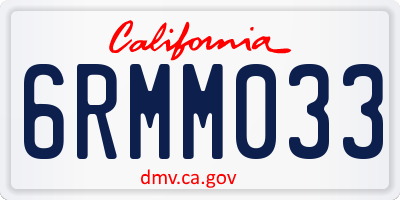 CA license plate 6RMM033
