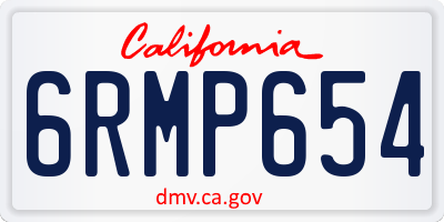 CA license plate 6RMP654