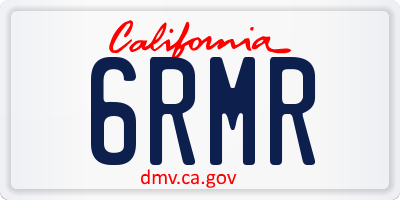 CA license plate 6RMR