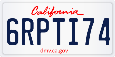 CA license plate 6RPTI74