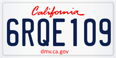 CA license plate 6RQE109