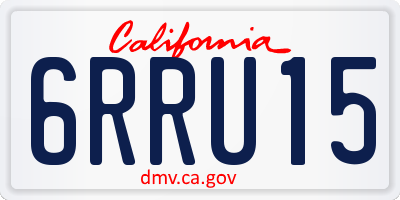 CA license plate 6RRU15