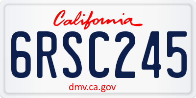 CA license plate 6RSC245