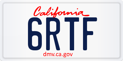 CA license plate 6RTF