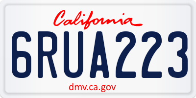 CA license plate 6RUA223