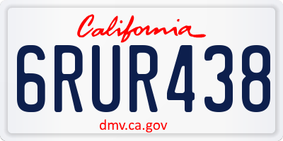 CA license plate 6RUR438
