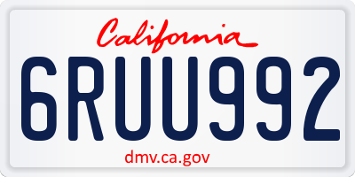 CA license plate 6RUU992