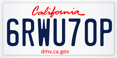 CA license plate 6RWU70P