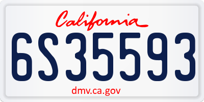 CA license plate 6S35593