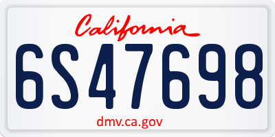 CA license plate 6S47698