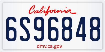 CA license plate 6S96848