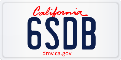 CA license plate 6SDB