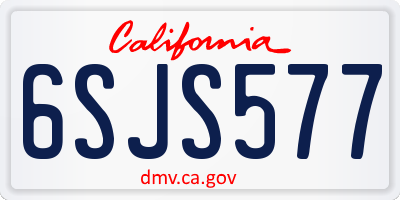 CA license plate 6SJS577