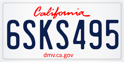CA license plate 6SKS495
