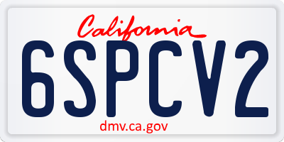 CA license plate 6SPCV2