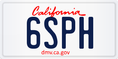 CA license plate 6SPH