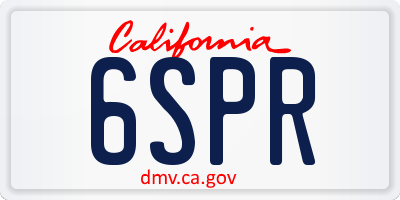 CA license plate 6SPR