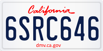 CA license plate 6SRC646