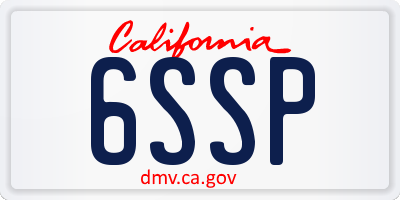 CA license plate 6SSP