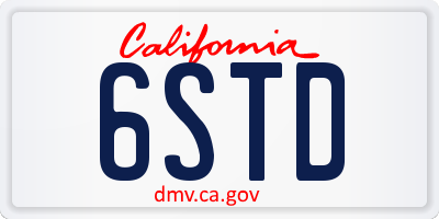 CA license plate 6STD