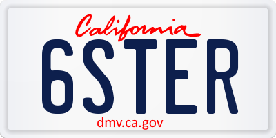 CA license plate 6STER