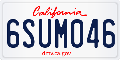 CA license plate 6SUM046