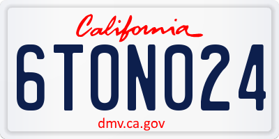 CA license plate 6T0N024