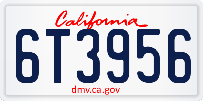 CA license plate 6T3956