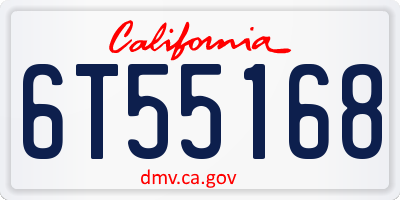 CA license plate 6T55168