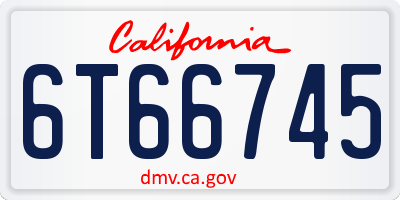 CA license plate 6T66745