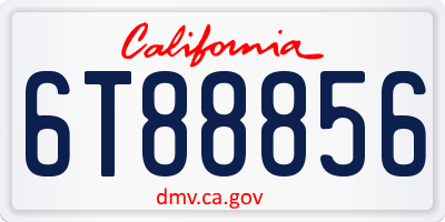 CA license plate 6T88856