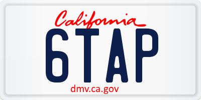 CA license plate 6TAP