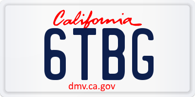 CA license plate 6TBG