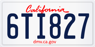 CA license plate 6TI827