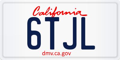 CA license plate 6TJL