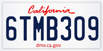 CA license plate 6TMB309